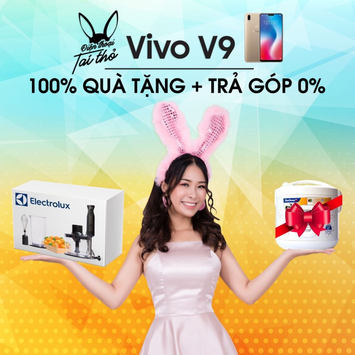 Vivo V9 Cháy 1000 suất quà tặng 3 triệu đồng khi đặt trước Vivo V9 tại FPT Shop
