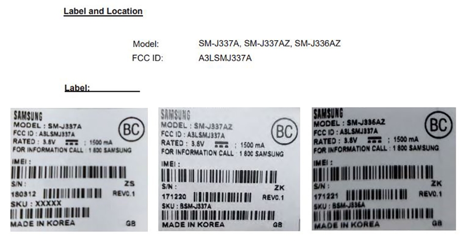 Galaxy J3 (2018) đạt chứng nhận FCC Galaxy J3 (2018) đạt chứng nhận FCC