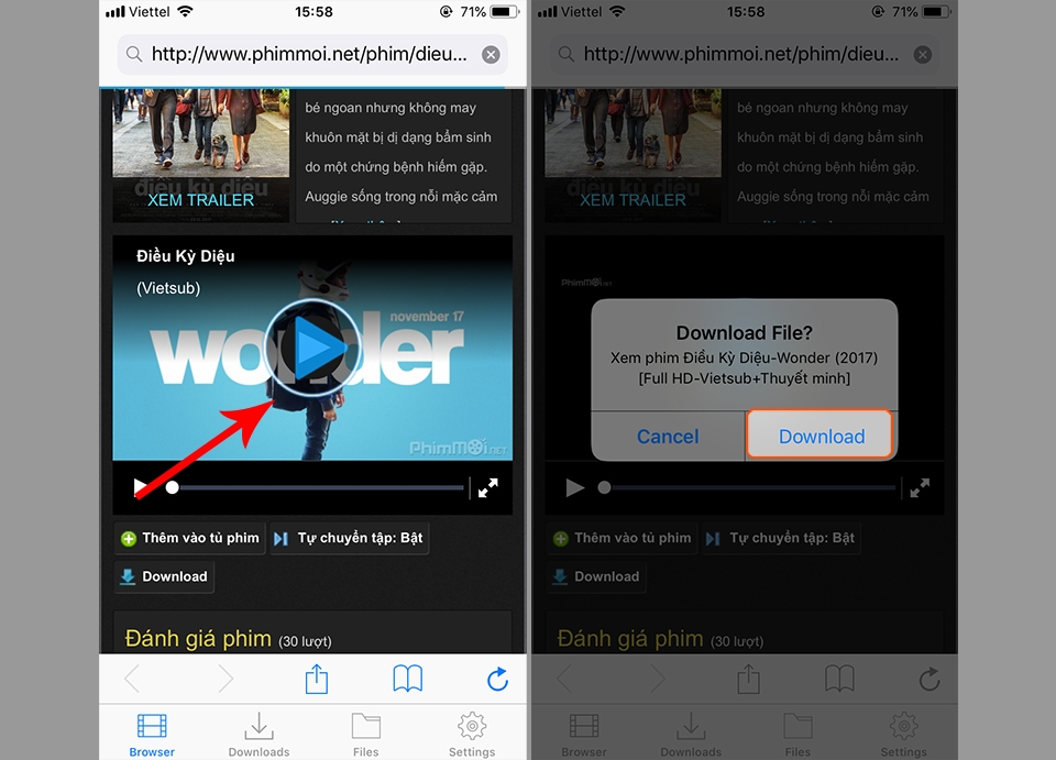 Thủ thuật tải phim/video để xem offline trên iPhone (Ảnh 4) Thủ thuật tải phim/video để xem offline trên iPhone (Ảnh 4)