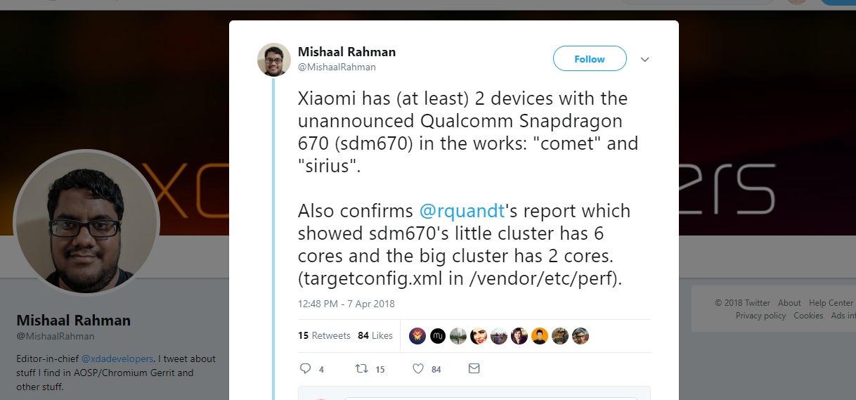 Hai smartphone Xiaomi dùng chip mới tinh Snapdragon 670 sắp ra mắt