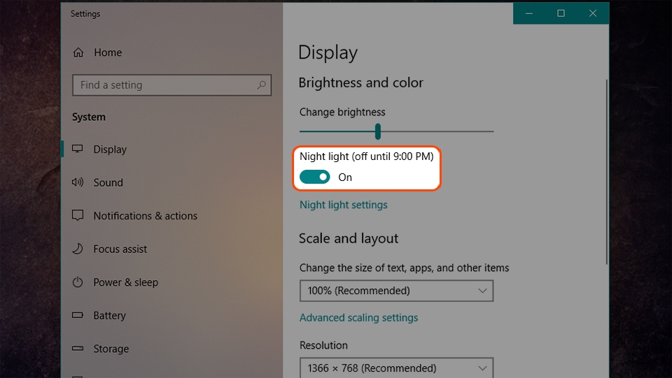 Cách sử dụng chế độ lọc ánh sáng xanh trên Windows 10 (Ảnh 3) Cách sử dụng chế độ lọc ánh sáng xanh trên Windows 10 (Ảnh 3)