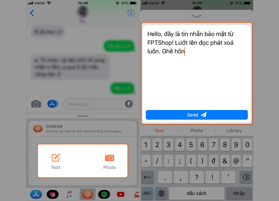 Cách gửi tin nhắn, hình ảnh tự hủy trên iPhone (Ảnh 4)