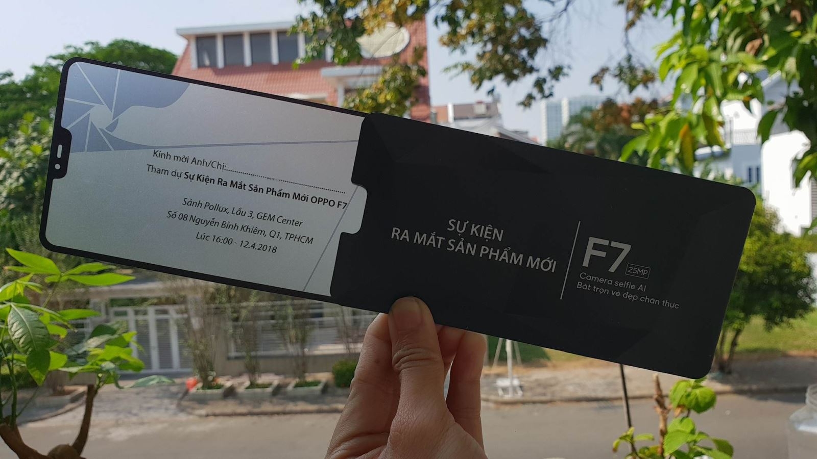 Thiệp mời tham gia sự kiện ra mắt OPPO F7