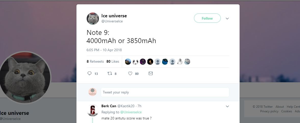 Galaxy Note 9 có màn hình 6.4 inch, pin khủng 4.000 mAh