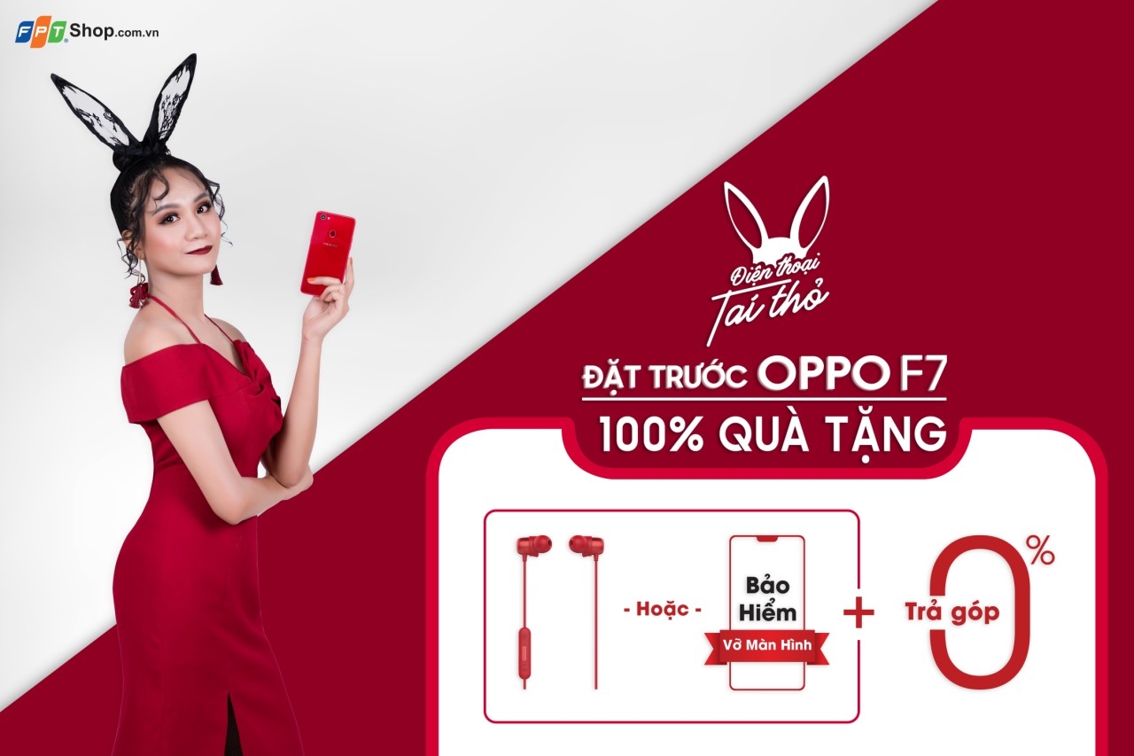 Chỉ với 500.000 đồng đặt trước OPPO F7, nhận thêm tai nghe Bluetooth thể thao từ FPT Shop