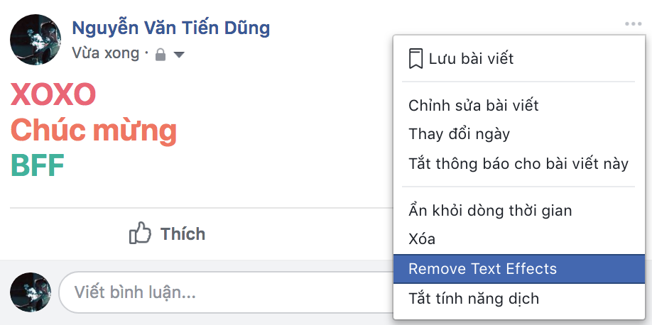 HIệu ứng chữ facebook 01 HIệu ứng chữ facebook 01