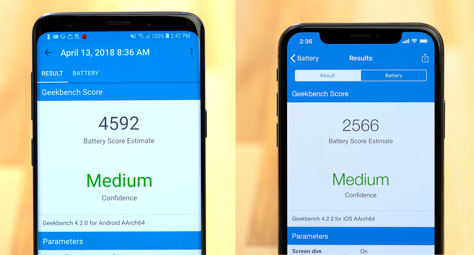 So sánh Pin Galaxy S9 Plus và iPhone X So sánh Pin Galaxy S9 Plus và iPhone X