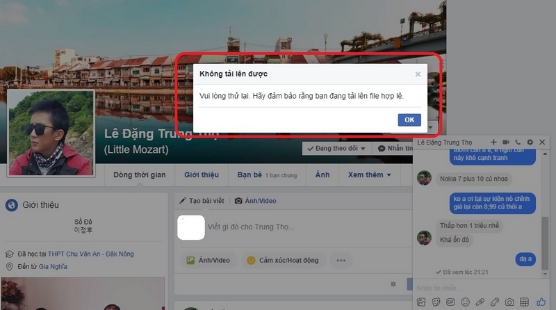 Tối 18/4 nhiều người không không thể gửi ảnh qua Facebook Messenger