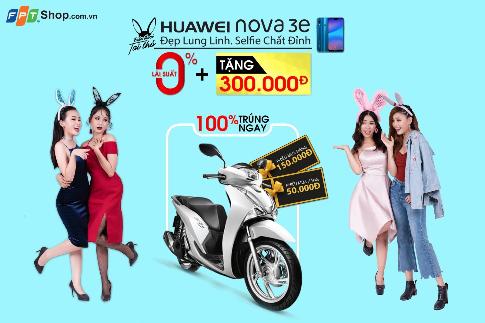 Huawei Nova 3e Đã tìm ra chủ nhân thứ 2 trúng thưởng xe SH 125i khi mua Huawei Nova 3e tại FPT Shop