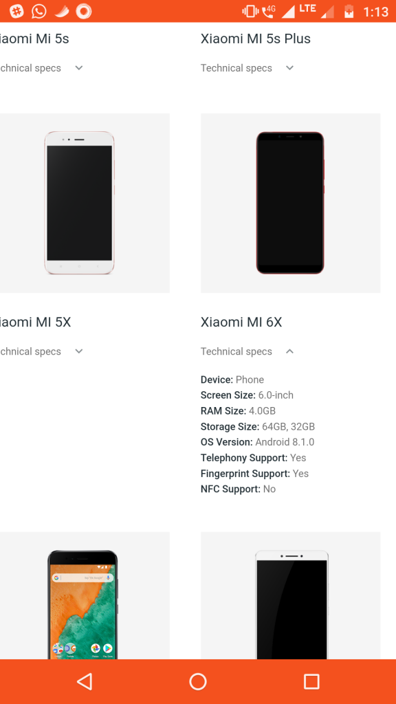 Xiaomi Mi 6X bất ngờ có mặt trên website chính thức của Google Android
