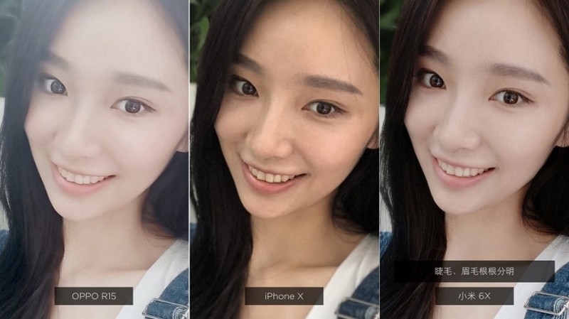 Há hốc mồm ảnh chụp selfie xóa phông của Mi 6X so với iPhone X và OPPO R15