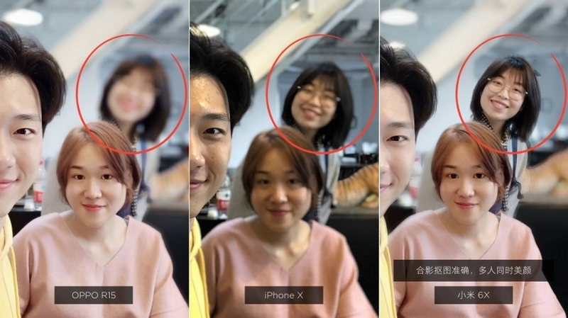 Há hốc mồm ảnh chụp selfie xóa phông của Mi 6X so với iPhone X và OPPO R15