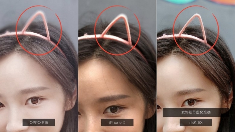 Há hốc mồm ảnh chụp selfie xóa phông của Mi 6X so với iPhone X và OPPO R15