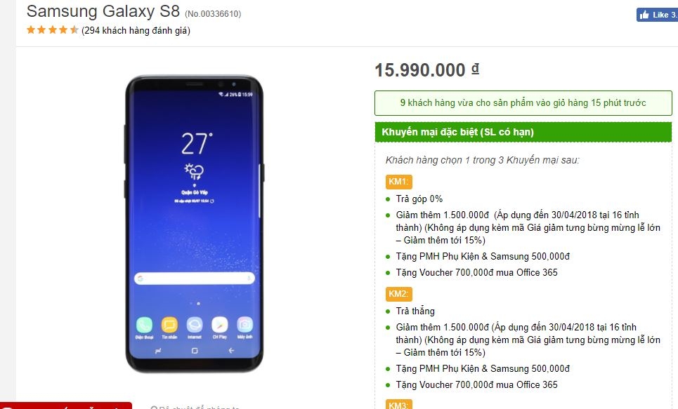 Siêu phẩm Galaxy S8 màn hình cong, camera sắc nét giảm giá sốc
