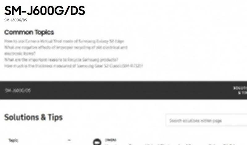 Galaxy J6 xuất hiện trên trang Web hỗ trợ của Samsung Galaxy J6 xuất hiện trên trang Web hỗ trợ của Samsung