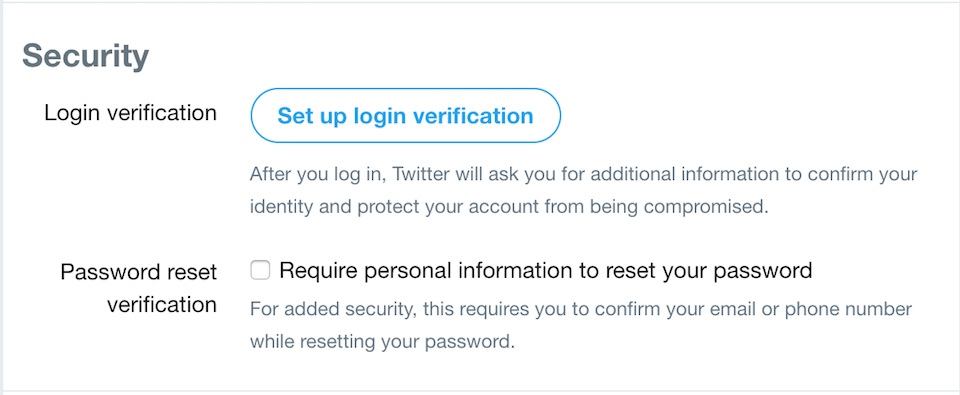 Kích hoạt tính năng bảo mật 2 lớp trên tài khoản Twitter.
