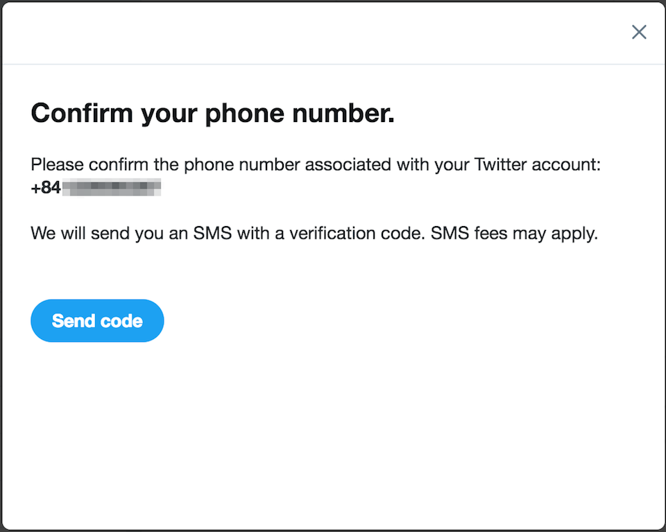 Nhấn nút Send code.
