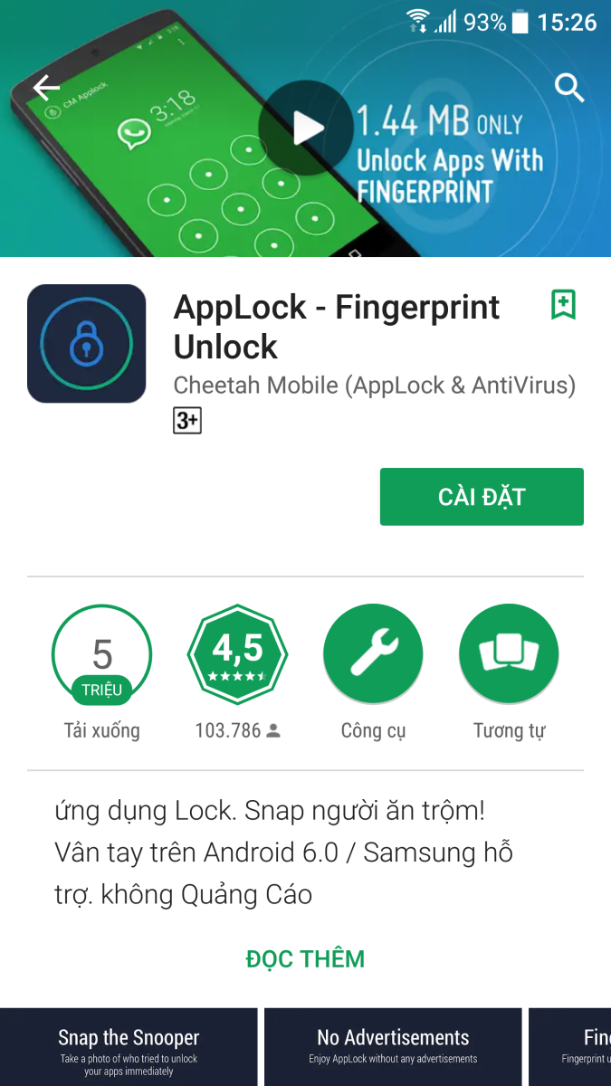 Cách khoá ứng dụng bằng vân tay trên smartphone Android Cách khoá ứng dụng bằng vân tay trên smartphone Android
