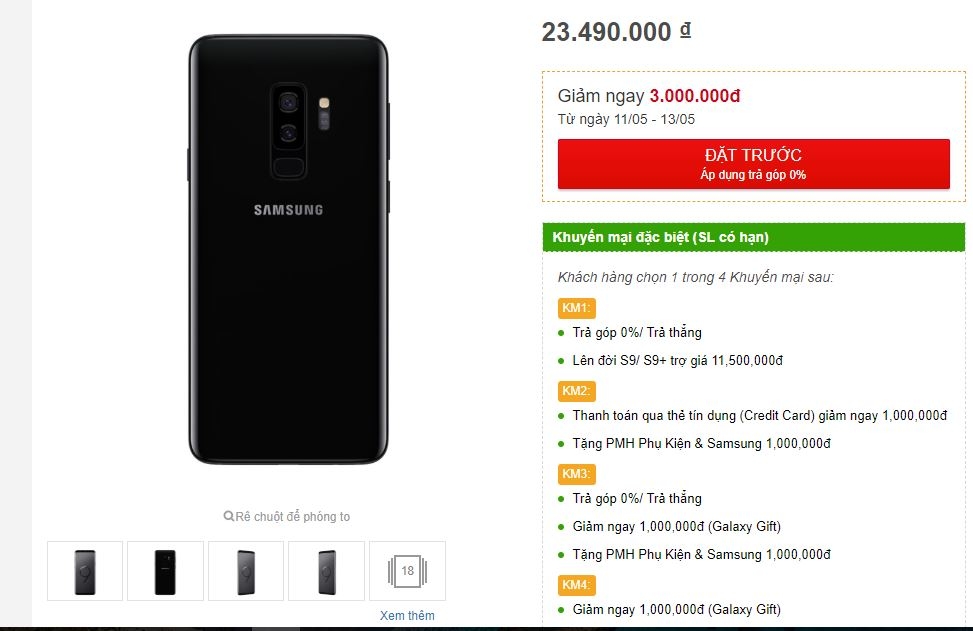 Bộ đôi siêu phẩm Galaxy S9, Galaxy S9+ bất ngờ được giảm giá cực sốc