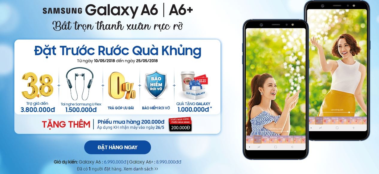 Đặt trước Galaxy A6/A6+
