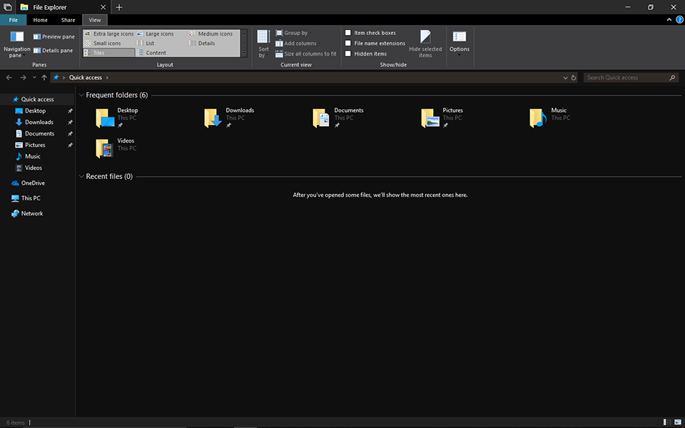 dark mode file explorer