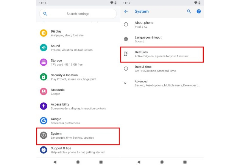Kích hoạt thanh điều hướng Android P 01