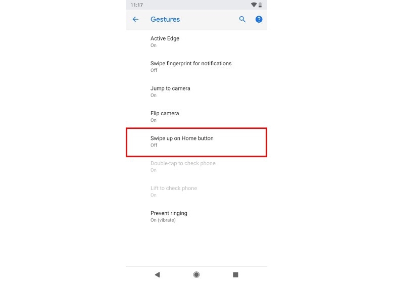 Kích hoạt thanh điều hướng Android P 02