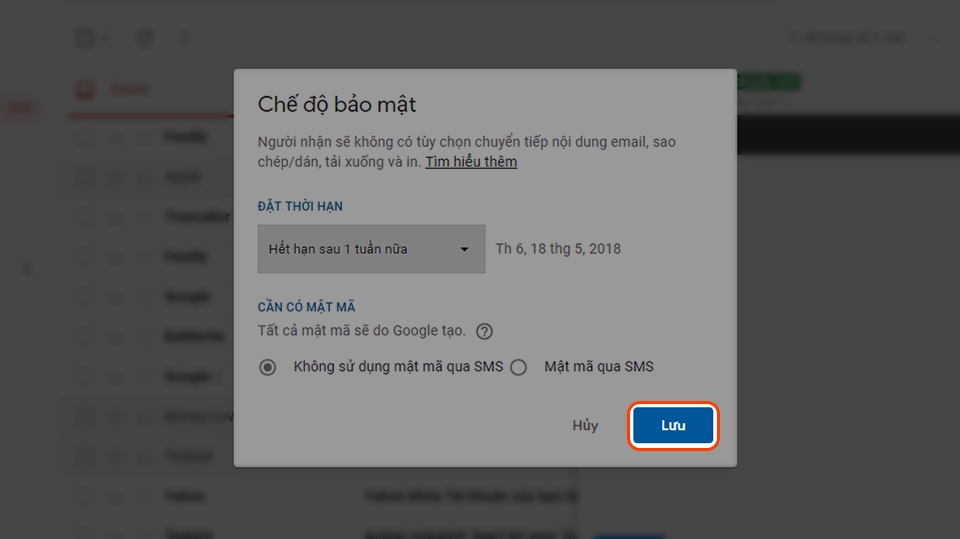 Hướng dẫn sử dụng tính năng gửi Email bí mật mới trên Gmail (Ảnh 4) Hướng dẫn sử dụng tính năng gửi Email bí mật mới trên Gmail (Ảnh 4)