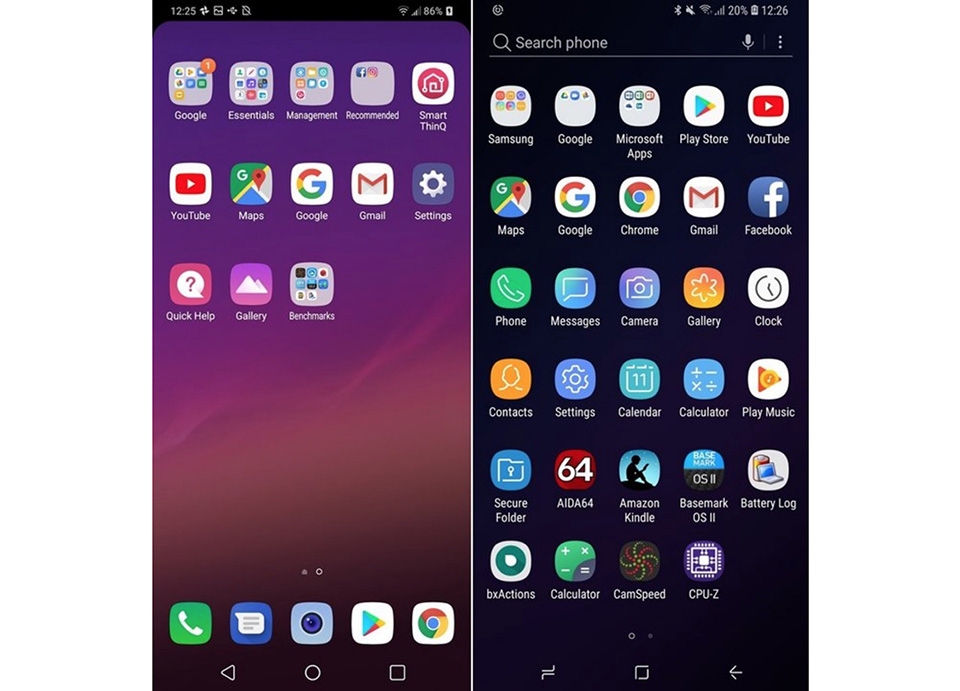 So sánh giao diện LG G7 ThinQ và Galaxy S9 02
