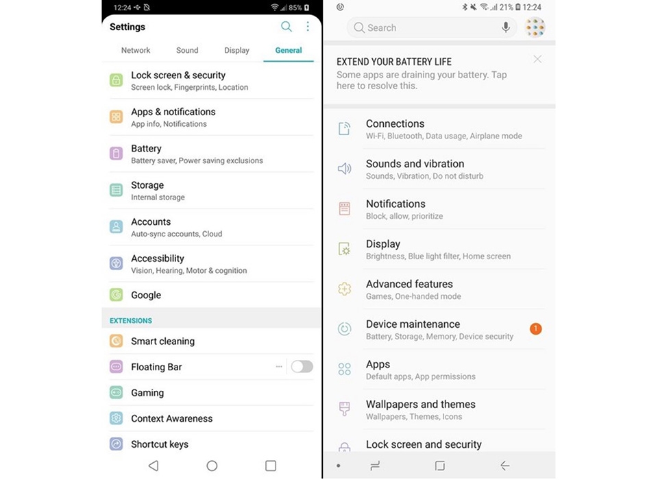 So sánh giao diện LG G7 ThinQ và Galaxy S9 09