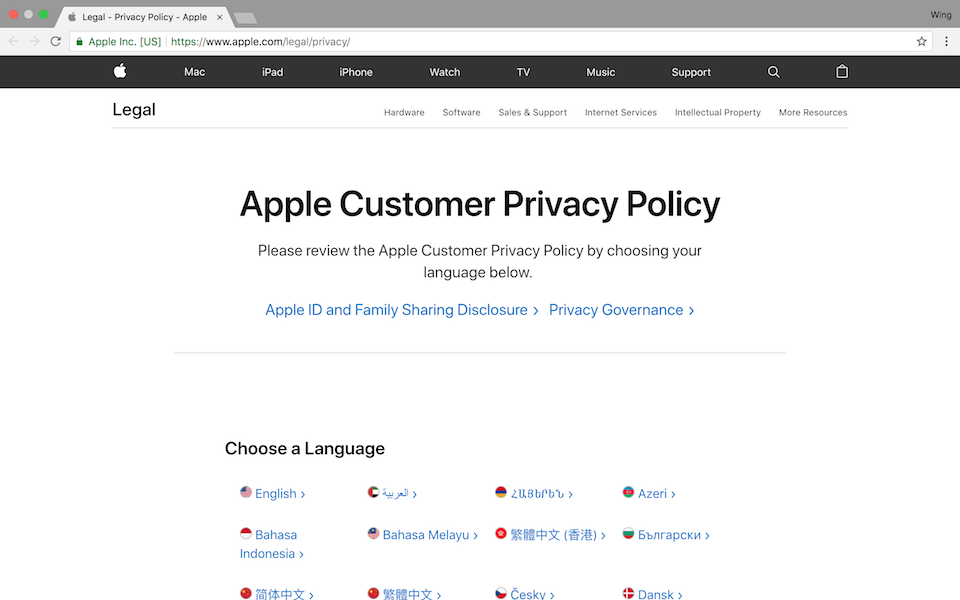 Cách tải dữ liệu cá nhân mà Apple thu thập từ người dùng Truy cập vào trang hỗ trợ của Apple liên quan đến các quyền riêng tư.