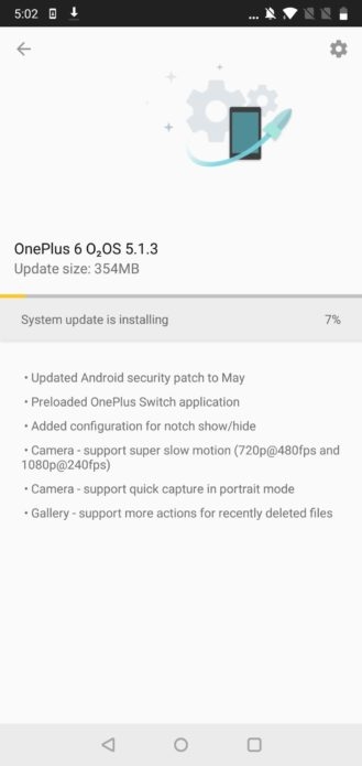 OnePlus 6 được cập nhật Android liền mạch