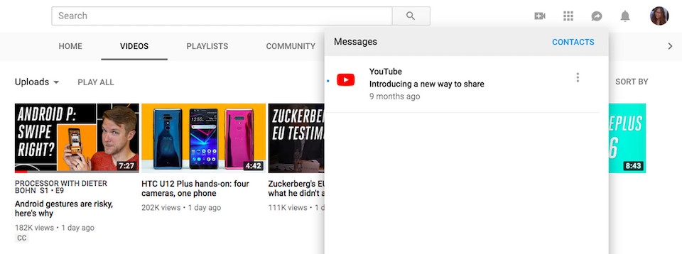 Google ra mắt tính năng tin nhắn trên YouTube phiên bản Web Tính năng tin nhắn trên YouTube phiên bản Web.