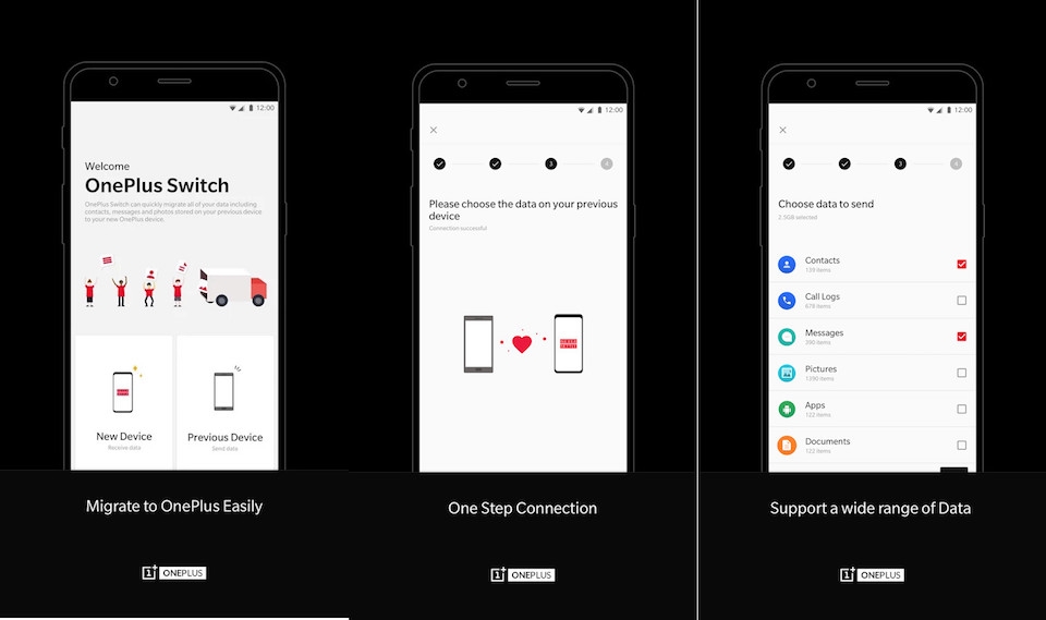 Chuyển dữ liệu nhanh chóng bằng ứng dụng OnePlus Switch Với smartphone nhận dữ liệu, bạn hãy chọn "I'm new phone"/"I'm new device".