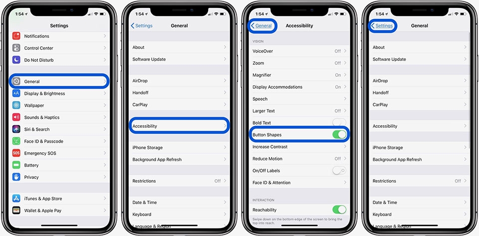 Các cách quay lại trên iPhone