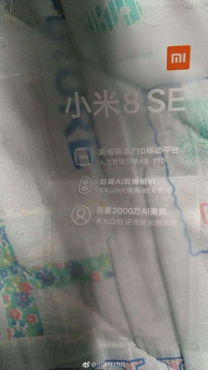 Rò rỉ cấu hình của Xiaomi Mi 8 SE Rò rỉ cấu hình của Xiaomi Mi 8 SE