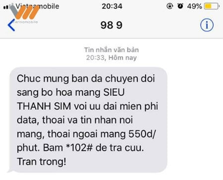 Cách đổi từ Thánh SIM lên Siêu Thánh SIM Vietnammobile