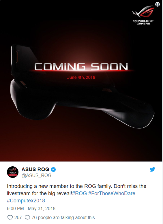 ROG Gaming Phone của Asus sắp ra mắt