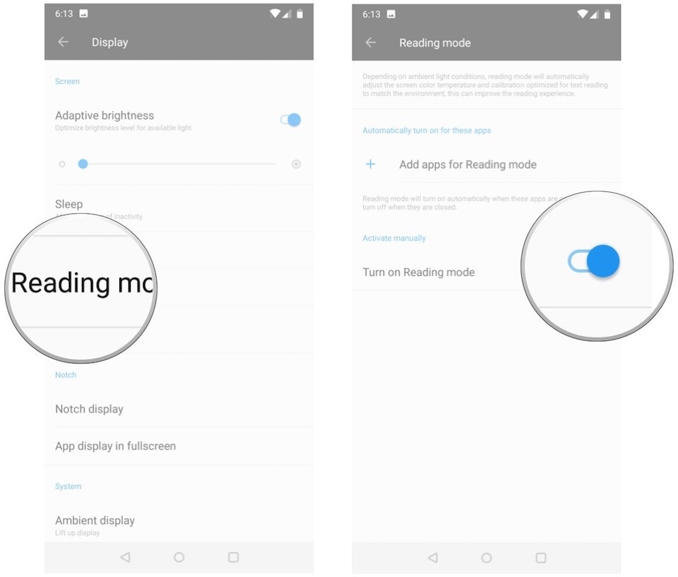 Kích hoạt Turn on Reading mode.