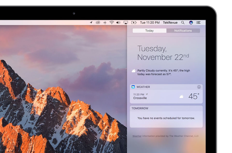 Những khái niệm trên máy tính Mac mà người dùng nên biết Khu vực thông báo Notification Center.