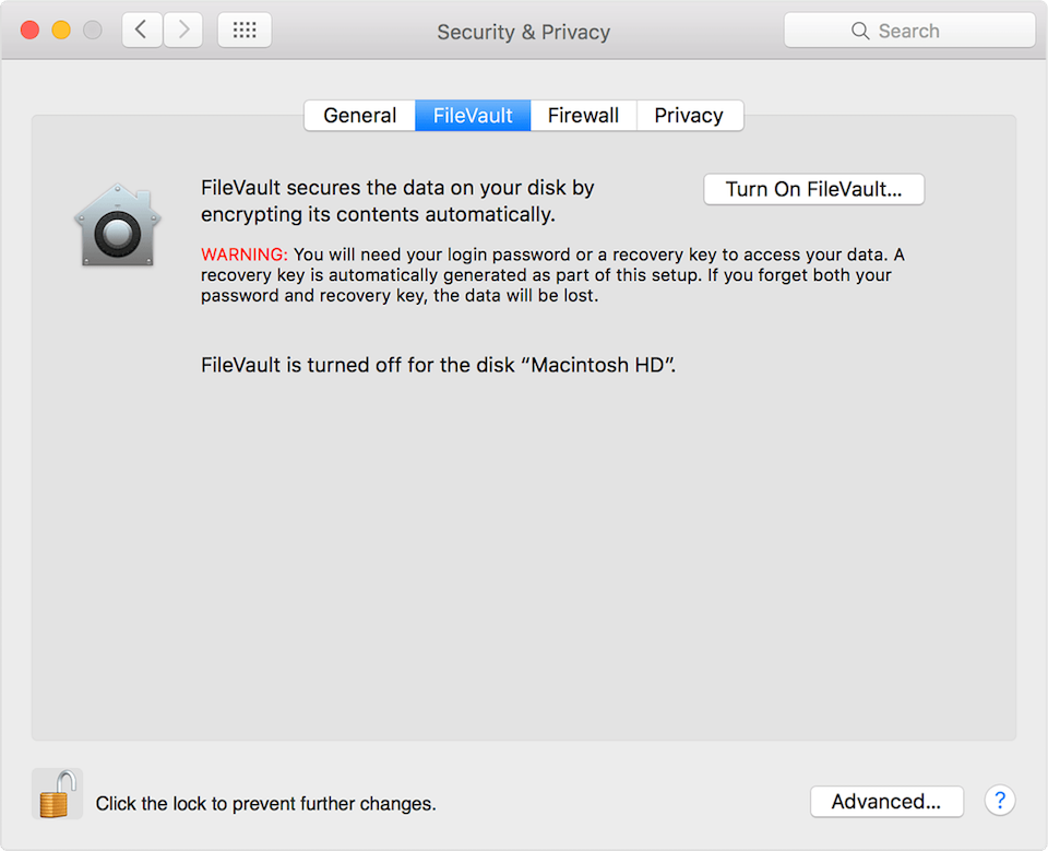 Những khái niệm trên máy tính Mac mà người dùng nên biết Tiện ích FileVault.