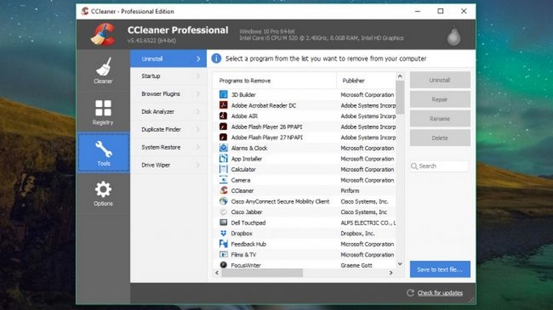 CCleaner Professional phần mềm gỡ cài đặt CCleaner Professional