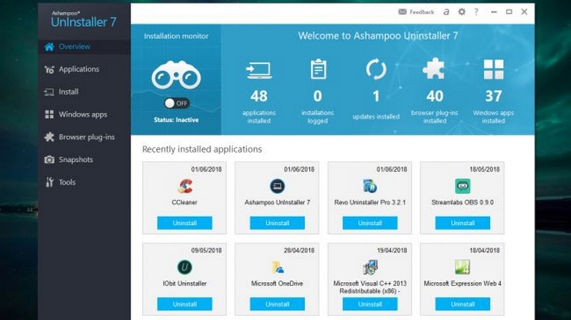 phần mềm gỡ cài đặt Ashampoo Uninstaller 7