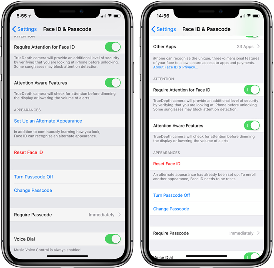 iOS 12 cho phép Face ID trên iPhone X hỗ trợ 2 khuôn mặt