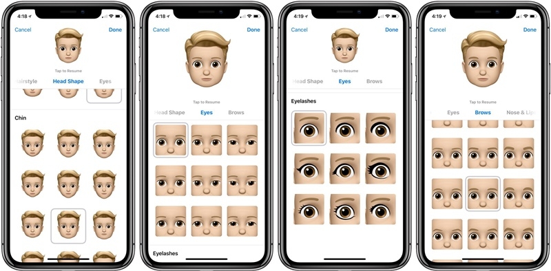 Chỉnh mắt và chân mày cho Memoji Chỉnh mắt và chân mày cho Memoji