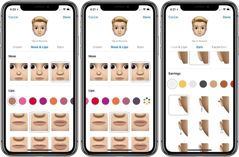 Chỉnh tai, màu môi và mũi cho Memoji Chỉnh tai, màu môi và mũi cho Memoji