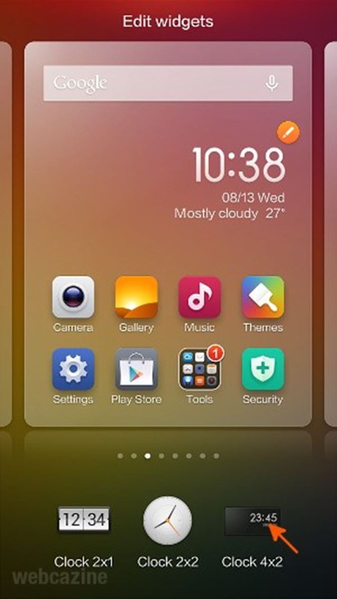 Bổ sung widget