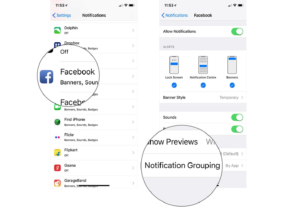 Cách tắt thông báo nhóm trong iOS 12