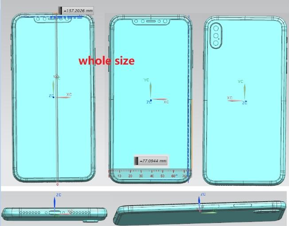 Ảnh phác thảo iPhone X Plus