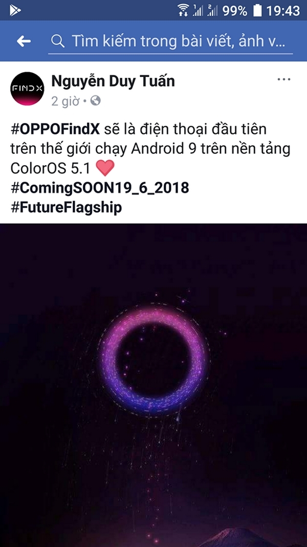 Nguồn tin từ Facebook đăng tải thông tin mới về OPPO Find X